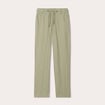Pantalon droit fluide contenant du lin vert kaki femme