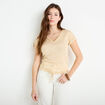 T-shirt d&eacute;tail noeud sable femme