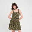 Robe évasée bretelles fines noir femme