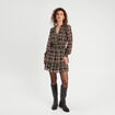 Robe évasée volantée noir femme