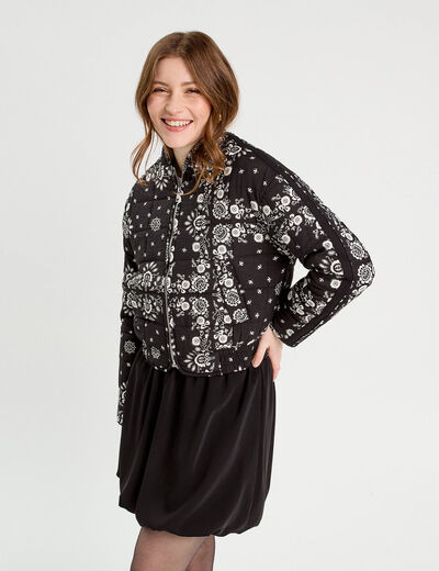 Veste matelassée zippée noir femme