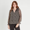 Blouse manches longues noir femme