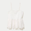 Top bi-mati&egrave;re &agrave; bretelles blanc femme