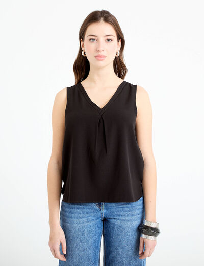D&eacute;bardeur sans manches noir femme