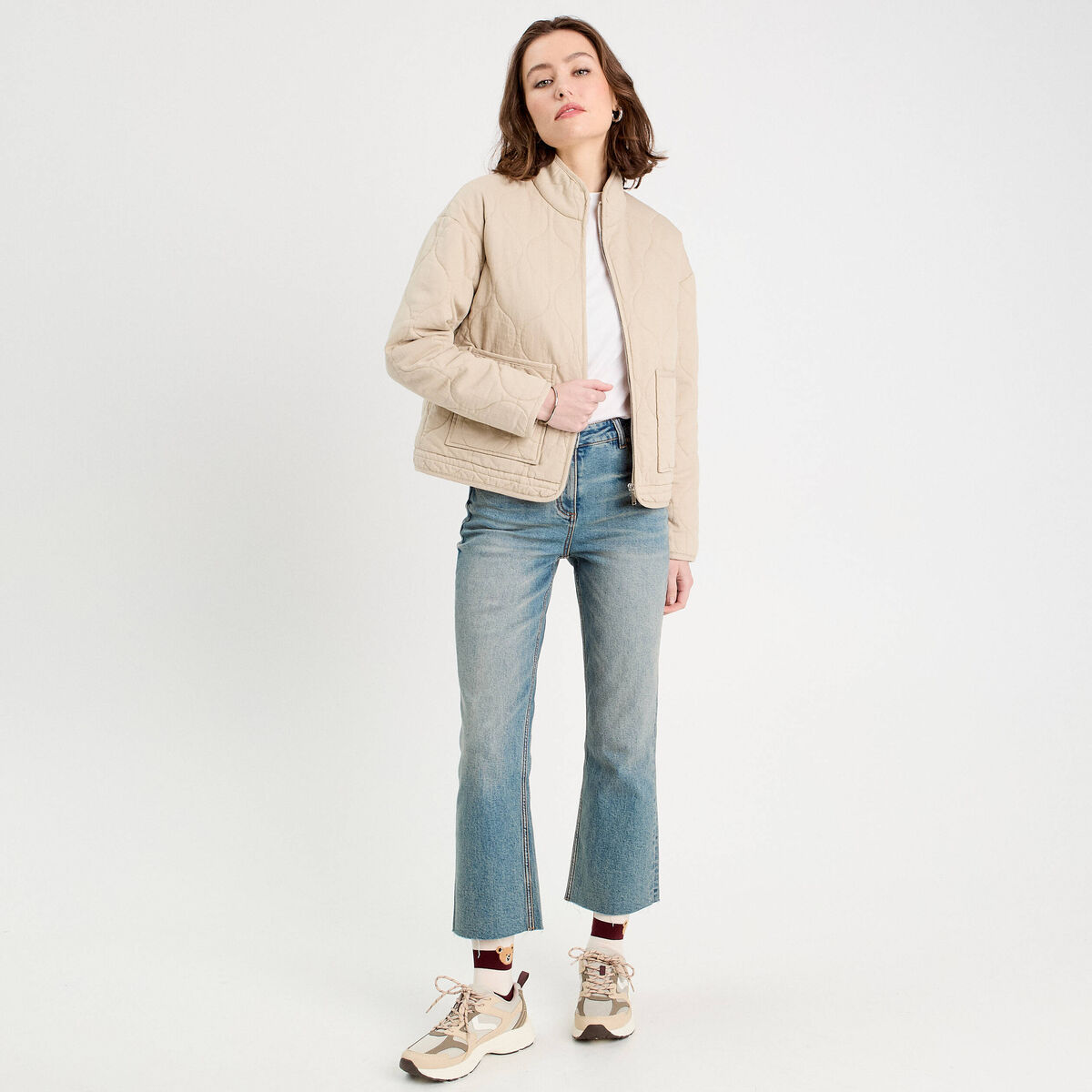 Jeans flare 7/8ème denim dirty femme