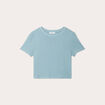 T-shirt cintré cropped bleu gris femme