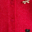 Gilet col rond manches longues rouge clair femme