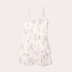 Robe évasée volants blanc femme