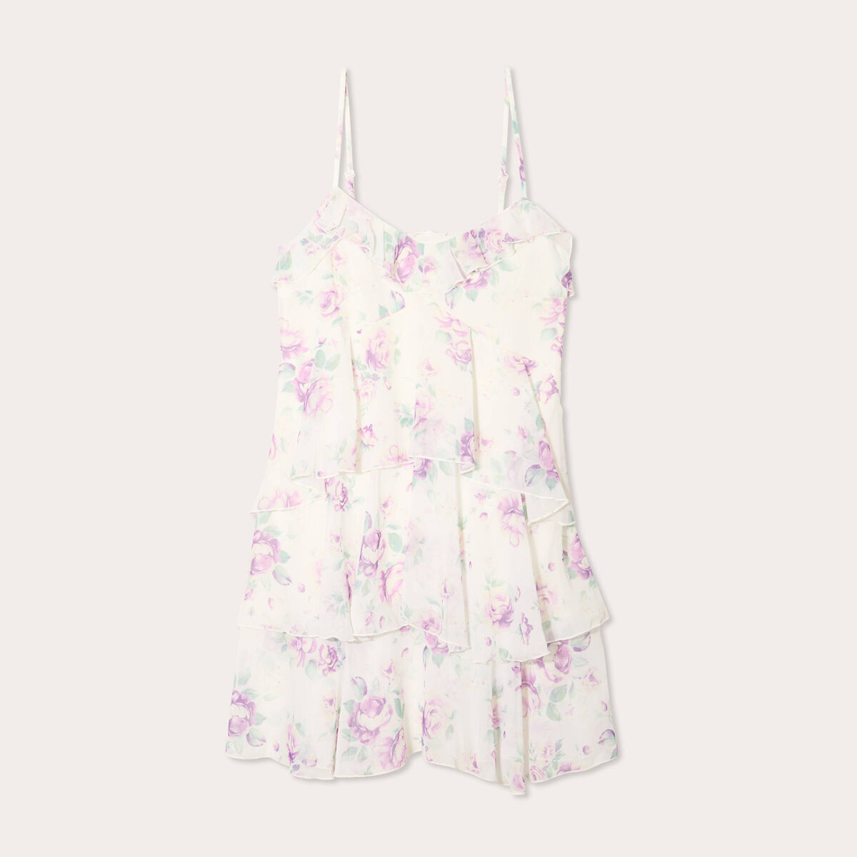Robe évasée volants blanc femme