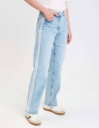 Jean droit taille standard denim triple stone femme