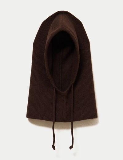 Cagoule marron fonc&eacute; femme