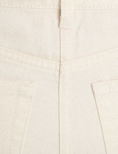 Jeans regular taille haute ecru femme