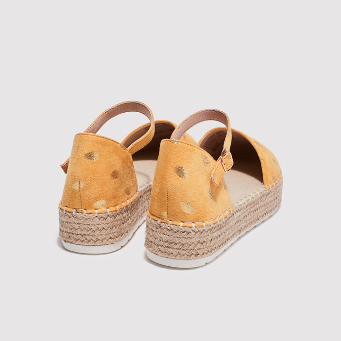Espadrilles plates compensées jaune clair femme