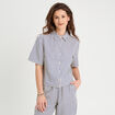 Chemise manches courtes bleu marine femme