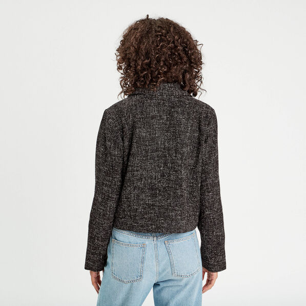 veste boutonnee tweed noir femme Veste boutonnée tweed noir femme