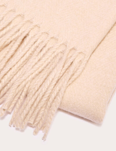 Foulard avec franges sable femme