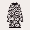 Robe pull droite col montant blanc femme