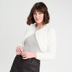 Gilet boléro manches longues ecru femme
