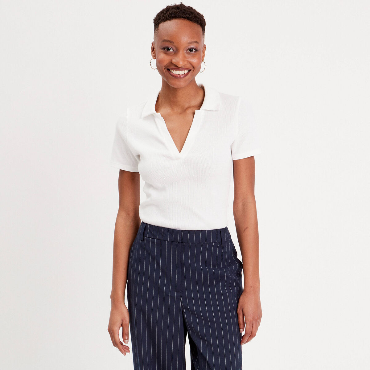 T-shirt manches courtes ecru femme