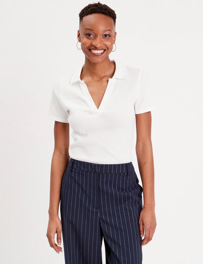 T-shirt manches courtes ecru femme