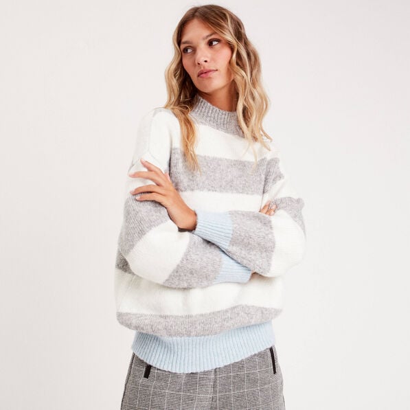 pull col montant gris clair femme Pull col montant gris clair femme