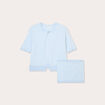 Ensemble gilet et bustier bleu clair femme