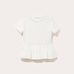 Top col rond manches courtes ecru femme