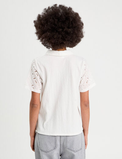 Chemise broderie anglaise ecru femme