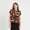 Gilet sans manches effet polaire marron femme