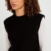 D&eacute;bardeur col rond avec sequin noir femme