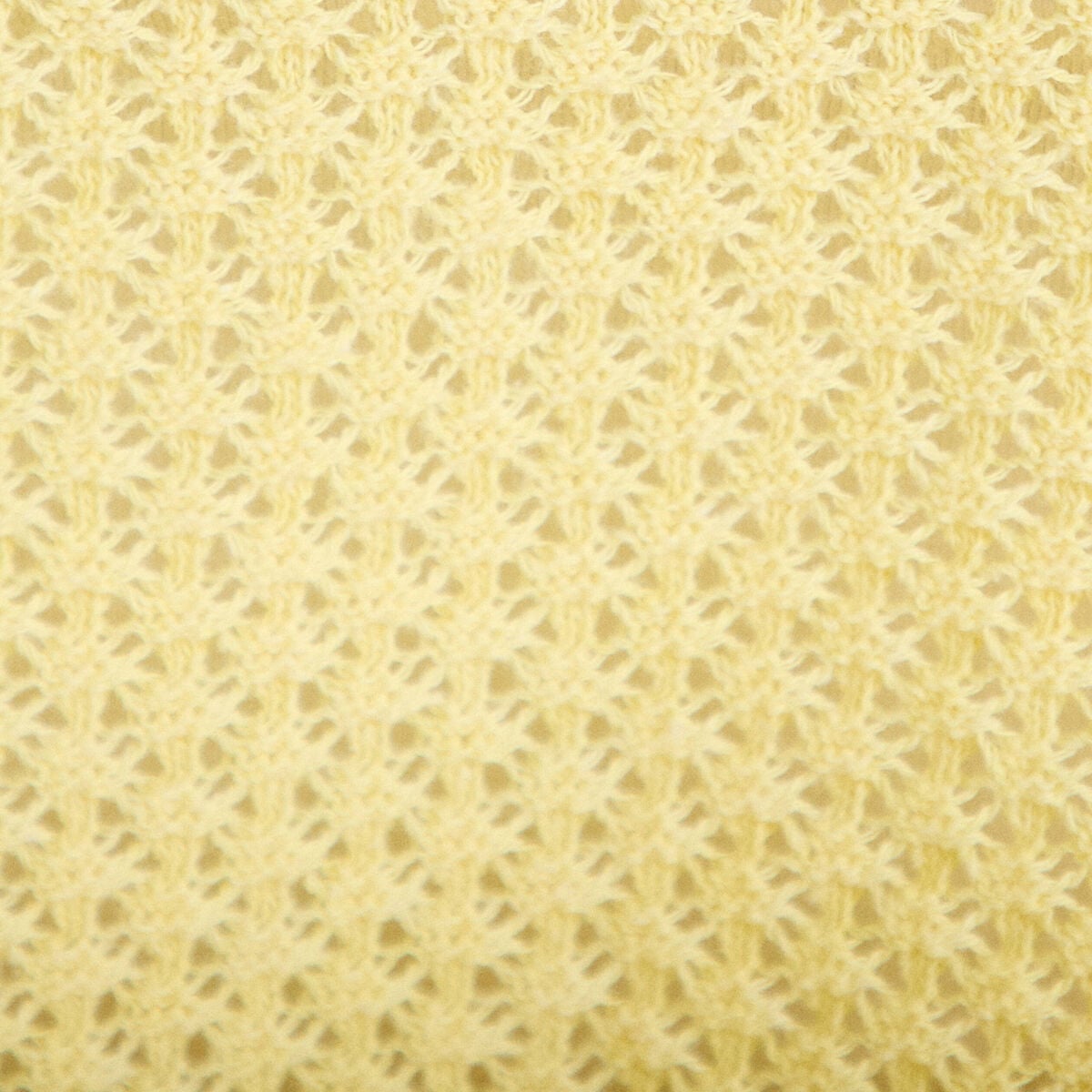 Pull ample ajour&eacute; manches longues jaune pastel femme