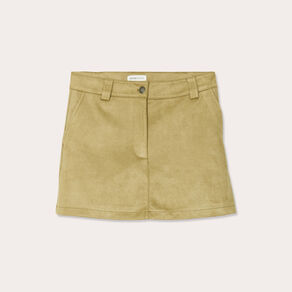Jupe-short évasée suédine vert clair femme