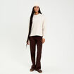 Pantalon flare marron fonc&eacute; femme