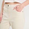 Pantalon large brodé 7/8ème ecru femme