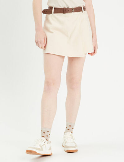 Jupe-short en jean sable femme