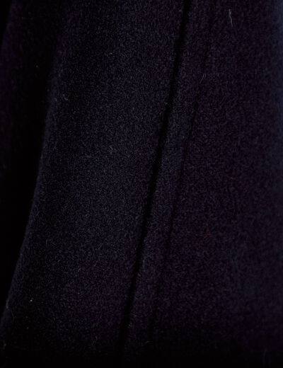 Veste chin&eacute;e col montant manches longues bleu marine femme