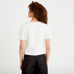 Gilet droit court manches courtes ecru femme