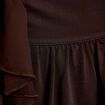Blouse d&eacute;collet&eacute; voile manches courtes marron fonc&eacute; femme