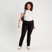 Jeans droit taille haute denim noir femme