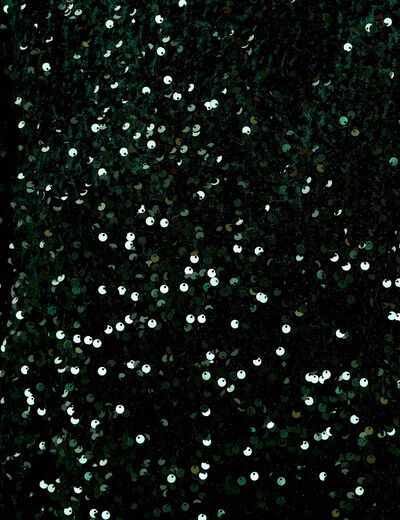 Robe &agrave; sequins dos nou&eacute; vert fonc&eacute; femme