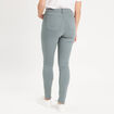 Jeans slim 5 poches vert fonc&eacute; femme