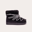 Bottines fausse fourrure à lacets noir femme