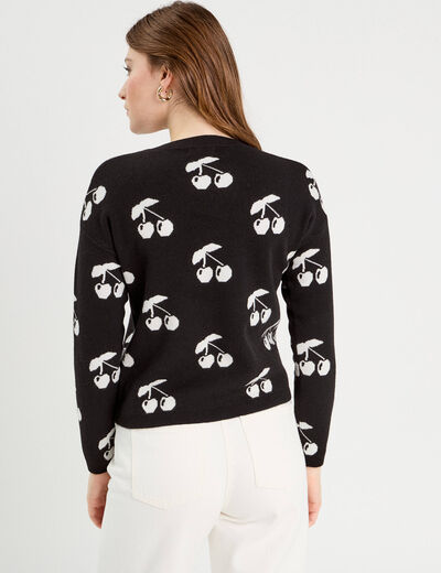 Pull manches longues noir femme