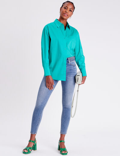 Chemise manches longues vert menthe femme