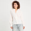 Chemise manches longues contenant du lin ecru femme