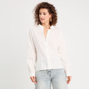 chemise manches longues contenant du lin ecru femme Chemise manches longues contenant du lin ecru femme