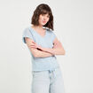 T-shirt manches courtes bleu clair femme