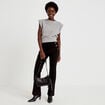 Pantalon taille haute noir femme