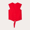 Blouse avec noeud rouge fluo femme
