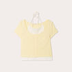 T-shirt 2-en-1 jaune pastel femme